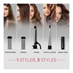 Syska HS5000K 5-in-1 Multi Styling Kit- Straightener, Curler & Conical Curler, Crimper & Comb -Grey